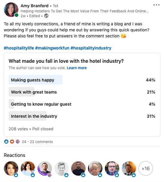 LinkedIn-poll-love-hospitality