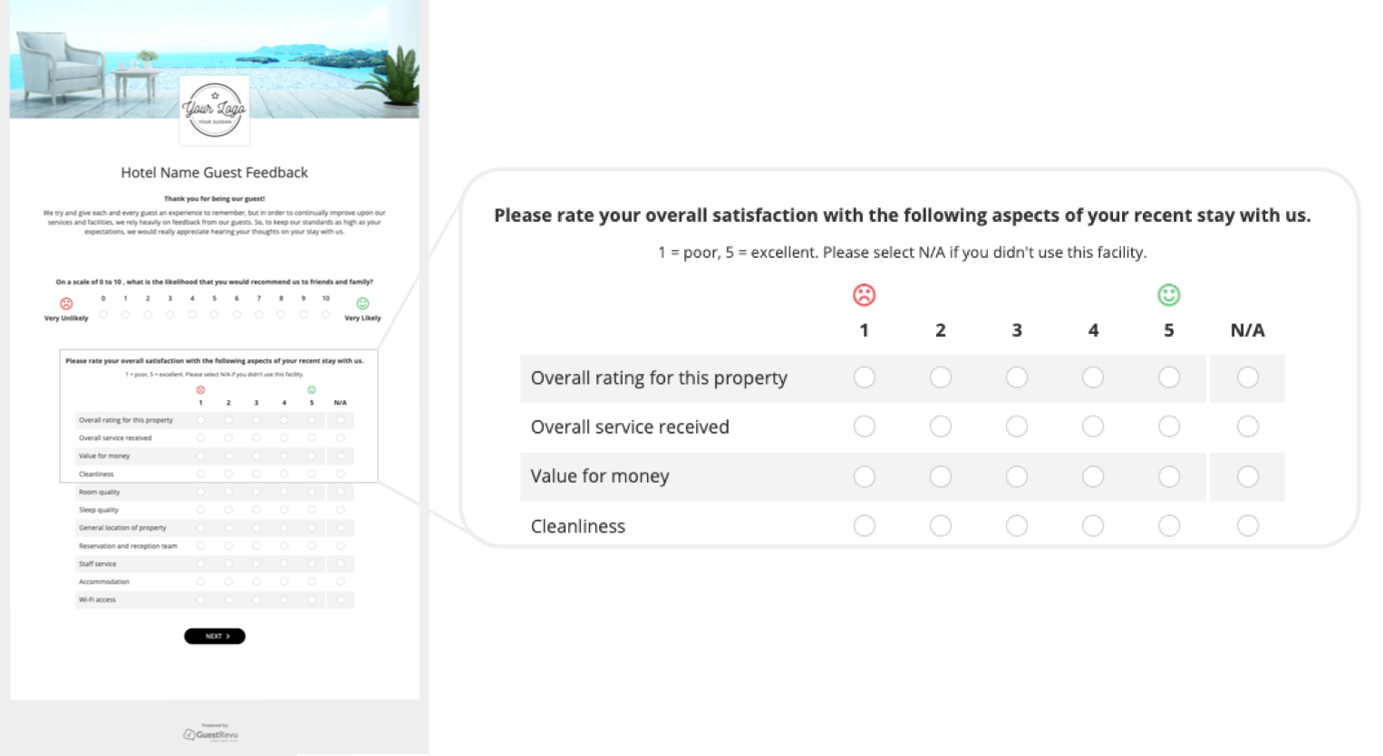 hotel-questionnaire-survey-guestrevu-five-point-rating